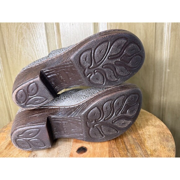 BOC Born Shoes Peggy Gray Pebble Slip On Wedge Clogs Womens 8.5 NEW - Picture 11 of 12
